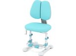 Sedia Da Scrivania Costway, Regolabile In Altezza Da 43 A 55 Cm, Sedia Da Scrivania Per Bambini Con Doppio Schienale, Poggiapiedi E Profondità Di Seduta Per Bambini Dai 3 Anni In Su, Blu