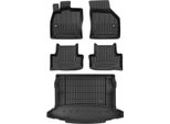 Set Di Tappetini E Fodere Per Bagagliaio Omac Per Skoda Karoq 2017-2025 In Gomma Nera 5X