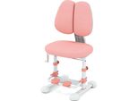 Sedia Da Scrivania Costway, Regolabile In Altezza Da 43 A 55 Cm, Sedia Da Scrivania Per Bambini Con Doppio Schienale, Poggiapiedi E Profondità Di Seduta Per Bambini Dai 3 Anni In Su, Rosa