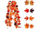 Inf Ghirlanda Di Foglie D'acero Artificiali (2 Pezzi) - Decorazione Autunnale