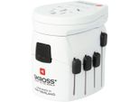 Skross 38562 World Adapter Pro World & Usb, Bianco - Adatto A Tutti I Dispositivi Con E Senza Messa A Terra (A 2 E 3 Poli), Con Caricatore Usb Integrato