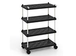 Costway Carrello Portaoggetti Stretto A 4 Livelli, Carrello Multiuso Con Ruote Bloccabili E Ganci Laterali, Ripiano Mobile Estensibile