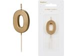Candela Di Compleanno Numero 0, Oro, 5,5 Cm