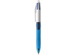 Bic® 8871361 Penna A Sfera 4 Colori Grip Pro - Indelebile, 0,4 Mm, Azzurro/Bianco