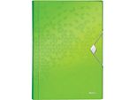 Leitz 4589-00-54 Cartella Per Progetti Leitz Wow, A4, Pp, 6 Scomparti, Verde-Metallico