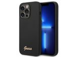 Guess Guhcp14Lslsmk Iphone 14 Pro 6,1 Czarny/Nero Custodia Rigida In Silicone Vintage Gold Logo