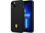 Ferrari Fehcp14Msibbk Custodia Rigida In Silicone Nero/Nero Per Iphone 14 Plus / 15 Plus 6.7 Logo Metallo