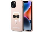 Karl Lagerfeld Klhcp14Mslkhlp Custodia Rigida Per Iphone 14 Plus / 15 Plus 6.7 Rosa/Silicone Rosa Testa Di Karl