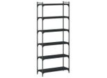 Syfax™ Libreria A 6 Ripiani Nera 80X30X188 Cm In Legno Multistrato