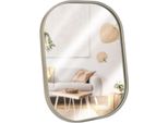 Elegante Specchio Da Parete Ovale Con Cornice In Metallo Oro Champagne