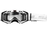 Maschera Motocross LS2 Aura Enduro Series Nero Bianco Lente Trasparente