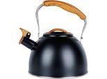 Bollitore Con Fischietto, Acciaio, Nero, 2,5 L