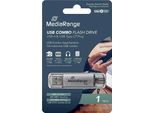 Mediarange MR941-1 Mediarange Usb-Stick 3.2 Gen 1 USB-A Und USB-C, 1TB Silber