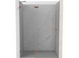 Mexen Lunar Porta Doccia Battente Sinistra 130 Cm, Trasparente, Rame Spazzolato - 834-130-000-65-00-L