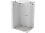 Mexen Lunar Cabina Doccia Semicircolare A Battente Sinistra 100 X 80 Cm, Trasparente, Rame Spazzolato - 833-100L-080P-65-00