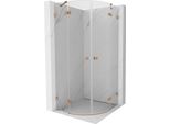 Mexen Lunar Cabina Doccia Semicircolare A Battente 70 X 70 Cm, Trasparente, Rame Spazzolato - 833-070L-070P-65-00