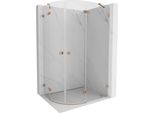 Mexen Lunar Cabina Doccia Semicircolare A Porta Battente Destra 100 X 90 Cm, Trasparente, Rame Spazzolato - 833-100P-090L-65-00