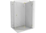 Mexen Lunar Cabina Doccia Pentagonale A Battente Destra 100 X 90 Cm, Trasparente, Dorata - 831-100P-090L-50-00-P