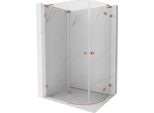 Mexen Lunar L Cabina Doccia Semicircolare A Battente Sinistra 100 X 90 Cm, Trasparente, Rame Spazzolato - 833L-100L-090P-65-00