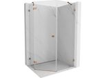 Mexen Lunar Cabina Doccia Pentagonale A Battente Sinistra 80 X 90 Cm, Trasparente, Oro Rosa - 831-080L-090P-60-00-L