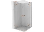 Mexen Lunar L Duo Cabina Doccia Battente 120 X 120 Cm, Trasparente, Rame Spazzolato - 834L-120L-120P-65-00