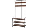 Armadio In Legno Con Scarpiera - Armadio Da Corridoio Con Spazio Di Archiviazione - Multifunzionale E Moderno - Rovere Chiaro/Bianco - 84X180X36 Cm