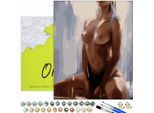 Oh Art! Pittura Erotica Per Numeri - Figura Femminile Per Adulti 50 X 40 Cm - Set Completo Di Tela Fai Da Te Con Telaio, 24 Colori Acrilici, 3 Pennelli E Accessori