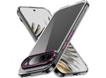 Custodia Trasparente Per Google Pixel 10 Pro Xl Retro Rigido, Cornice Morbida In Tpu, Custodia Protettiva Antiurto Rosa