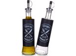 Set Di 2 Bottiglie Di Vetro Per Olio E Aceto Con Coperchio Dosatore