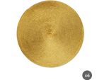Excelsa Set Di 6 Tovagliette In Plastica Dorata 36Xh0,2X36 Cm Oro