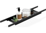 Mensola Da Bagno Per Vasca, Bambù, Nero, 68 Cm