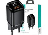 Usams ŁAd. Siec. 1Xusb-C+1Xusb T46 33W (Solo Testa) Pd3.0 +Qc3.0 Ricarica Rapida Czarny/Nero Cc152Tc01 (Us-Cc152)