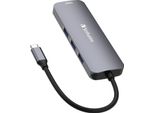 Verbatim Adapter Hub Usb-C - 2Xhdmi/ 3Xusb-A/Sd/Microsd/Usb-C Alluminio/Alluminio 32151