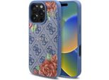 Guess Guhmp16Xp4Ropemcb Custodia Rigida Per Iphone 16 Pro Max 6.9 Niebieski/Blu 4G Fiori Stampa Magsafe