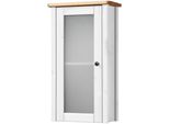 HäNgeschrank Welltime "Sylt", Weiß, Honig, B:40Cm H:70Cm T:20Cm, Massivholz, SchräNke, HäNgeschrank, Breite 40 Cm, Aus Massivholz Kiefer