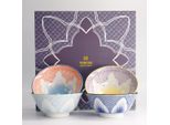Tokyo Design Studio - Lilly Flower - Fiori - Set Di Ciotole Per Ramen - 4 Pezzi - 14,8 X 6,8 Cm - 550 Ml