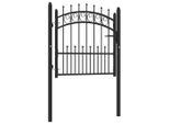 Vidaxl Cancello Di Recinzione Con Punte In Acciaio 100X100 Cm Nero