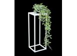Dandibo Sgabello Per Fiori In Metallo Bianco Quadrato Da 50 Cm Tavolino Portafiori 96482 S Colonna Portafiori Moderna Sgabello Per Piante