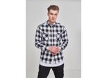 Urban Classics Uomo - Camicia Di Flanella A Quadri Blu/Bianco - Xs