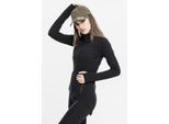 Urban Classics Damen Felpa Con Cappuccio Zip Donna Athletic Interlock Zip Hoody Nero-Xs