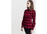 DáMská KošIle Urban Classics Ladies Turnup Checked Flanell Shirt Blk/Red - S