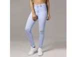 DáMské Kalhoty Urban Classics Donna Pantaloni Jeans Skinny A Vita Alta Blu Chiaro - 27