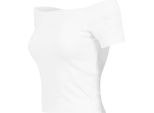 Urban Classics - Donna - Tee A Costine Senza Spalla, Bianco - Xl
