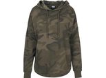 Urban Classics Donna - Felpa Con Cappuccio Oversize Oliv Camo - S