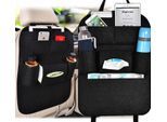 Navaris Organizzatore Per Schienale Auto - 56 X 42 Cm - Borsa In Feltro Per Schienale Auto - Borsa Protettiva Per Schienale Bambini In Nero