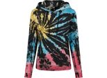 Urban Classics Donna - Felpa Con Cappuccio Tie Dye Nero - S