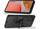 Anello Armatura Custodia Ibrida Corazzata + Supporto Magnetico Samsung Galaxy A72 4G Nero