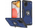 Wozinsky Anello Armatura Custodia Ibrida Blindata + Supporto Magnetico Samsung Galaxy A42 5G Blu