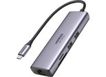 Hub 7W1 Ugreen Cm512 Usb-C / 2X Usb-A 3.2 / Hdmi 4K / Lettore Sd Tf / Usb-C Pd 100W / Rj45 - Grigio