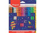 Maped 862206 Matite Colorate Triangolari Maped Pixel Party, Confezione Da 24 Pezzi